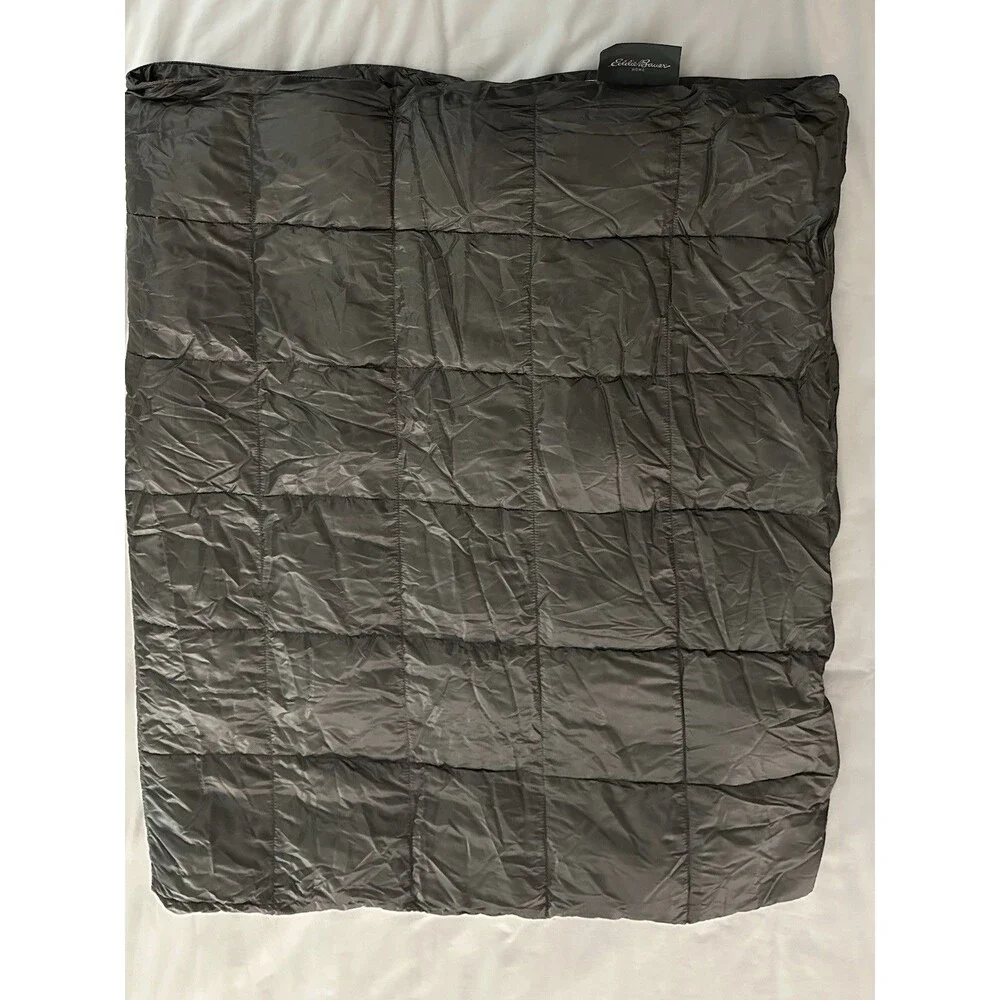 Eddie Bauer Home Primaloft Packable Gray Thermal Down Throw Blanket
